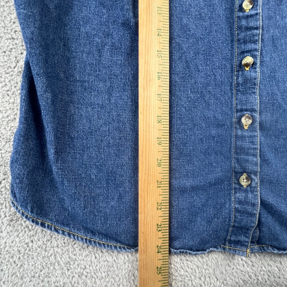 Vintage Denim Vest Top Women‎ XL Blue Sleeveless Casual Classic Cherokee - Picture 4 of 10